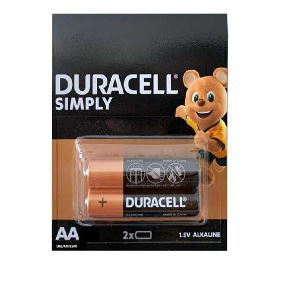 LR6 Kalem Pil AA 1,5 V Kalem Pil Alkaline 2 Adet Duracell