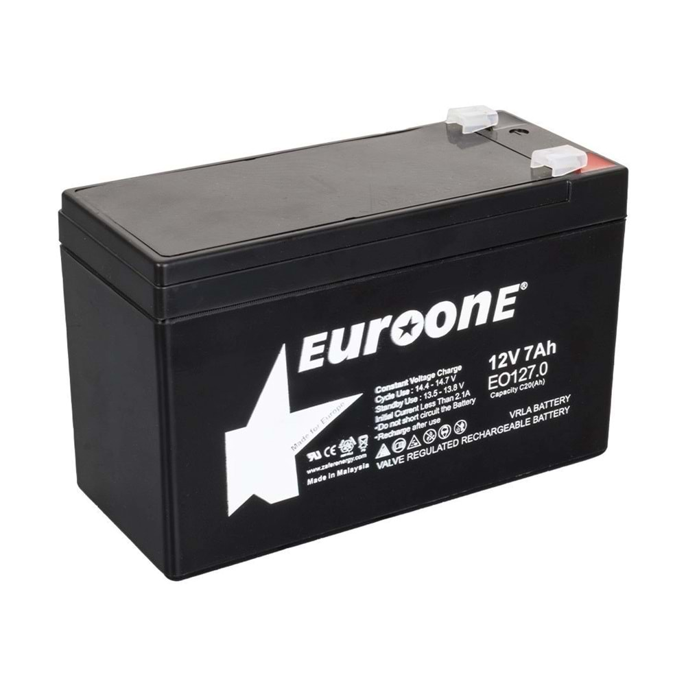 23740 Euroone 12 Volt 7 Amper Kuru Akü