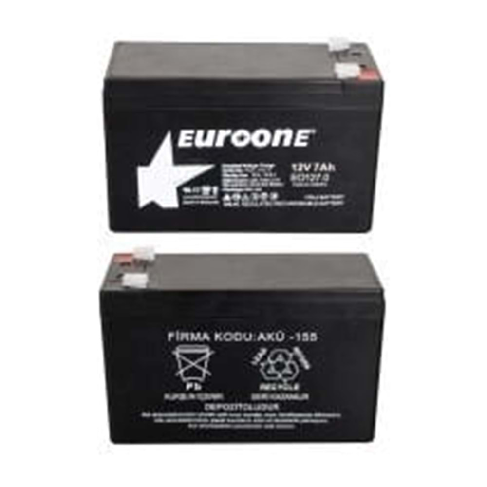 23740 Euroone 12 Volt 7 Amper Kuru Akü