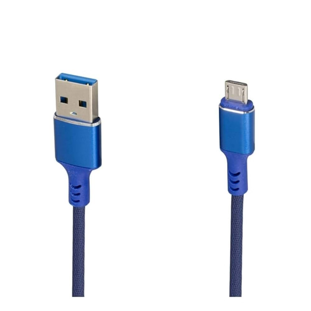 22023 Weko Usb To Micro Örgülü Mavi Şarj Kablosu