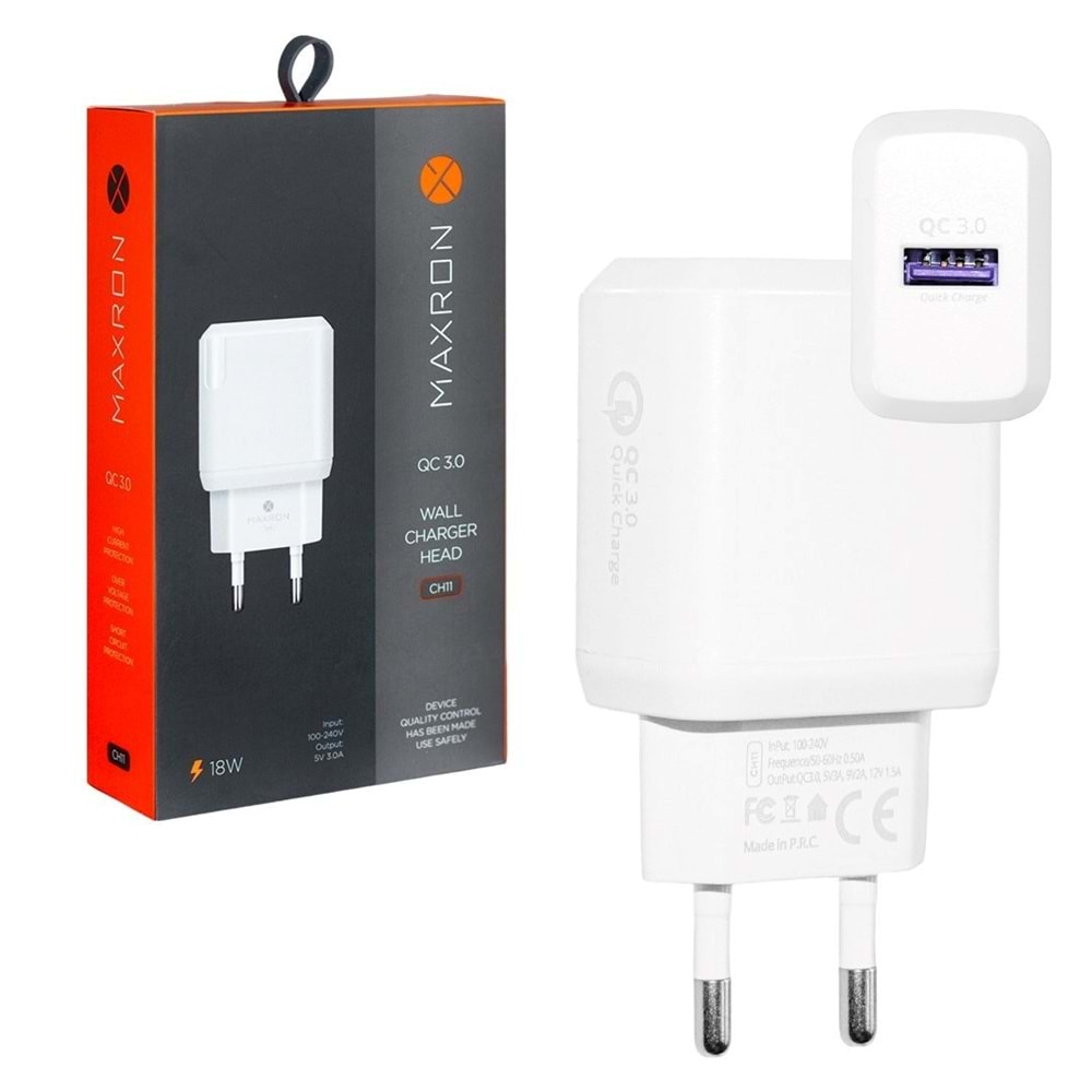 24840 Maxron Ch11 Qc 3.0 5 Volt 3 Amper 18W Usb Başlık Adaptör