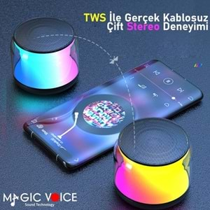 Bluetooth Hoparlör S-300 Şeffaf Camlı Renkli 5 Watt Taşınabilir Magicvoice