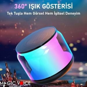 Bluetooth Hoparlör S-300 Şeffaf Camlı Renkli 5 Watt Taşınabilir Magicvoice