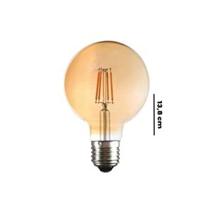 Rustik Led Ampul Fılamentli E27 Duy 4 Watt 2700K Amber LedLamp