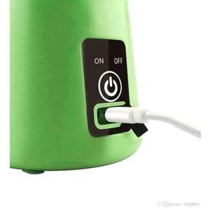 El Blender Yeşil Portatif Taşınabilir USB Şarjlı Mikser 380 ml Fasel