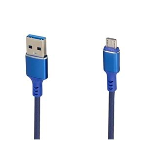 22023 Weko Usb To Micro Örgülü Mavi Şarj Kablosu