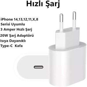 20864 Powerway Rx20 Pd 20W Iphone X-11-12-13 Pro Promax Uyumlu Type-C Hızlı Şarj Başlığı