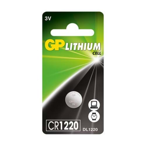 CR1220 3V Lityum Blister Düğme Pil Pili GP